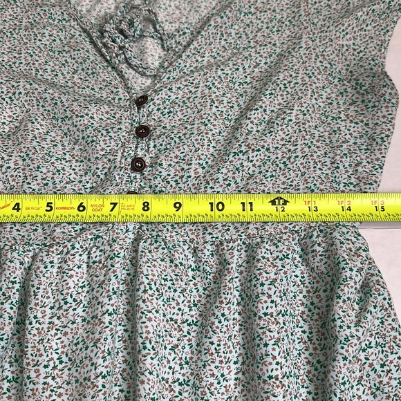 Seraphine Green Floral Button Front Maternity Dress Size 4 Short Sleeve Tiered - Picture 7 of 11